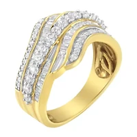 10K Yellow Gold 1.0 Cttw Diamond Bypass Ring