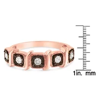 Silver 1/4 Cttw Diamond 5-Stone Band Ring