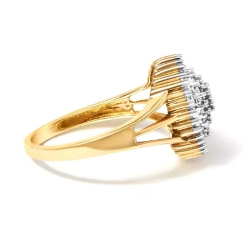 10K Yellow Gold Diamond Cocktail Ring