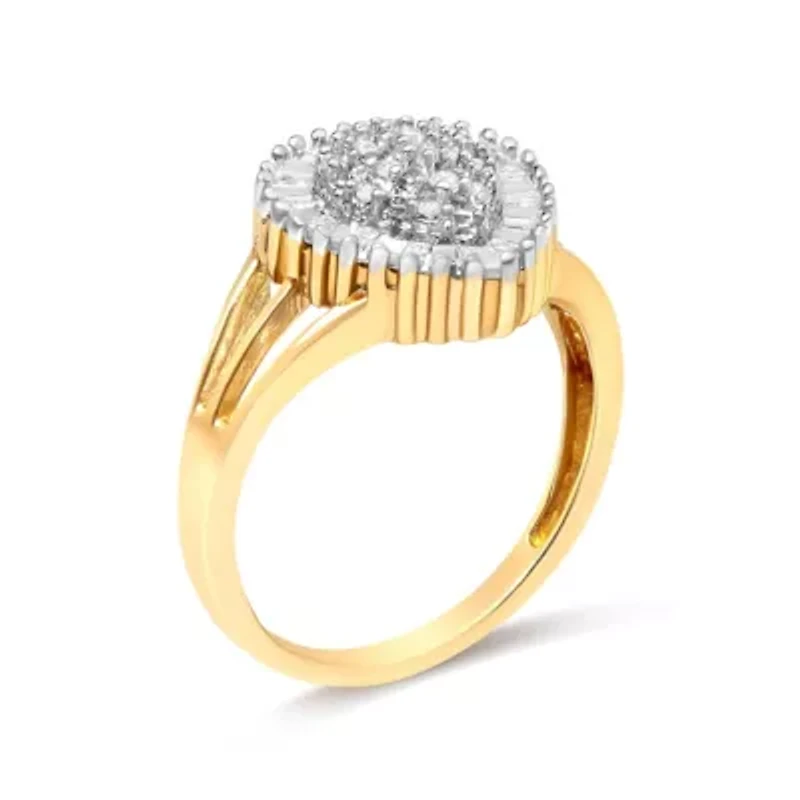 10K Yellow Gold Diamond Cocktail Ring