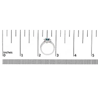 14K White Gold 1-1/3 Cttw & Blue Diamond Cocktail Ring