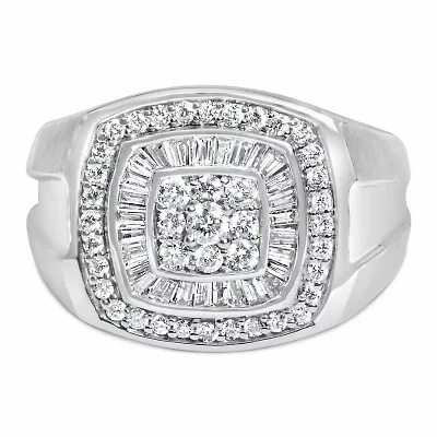 14K White Gold Men's Diamond Band Ring