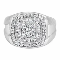 14K White Gold Men's Diamond Band Ring