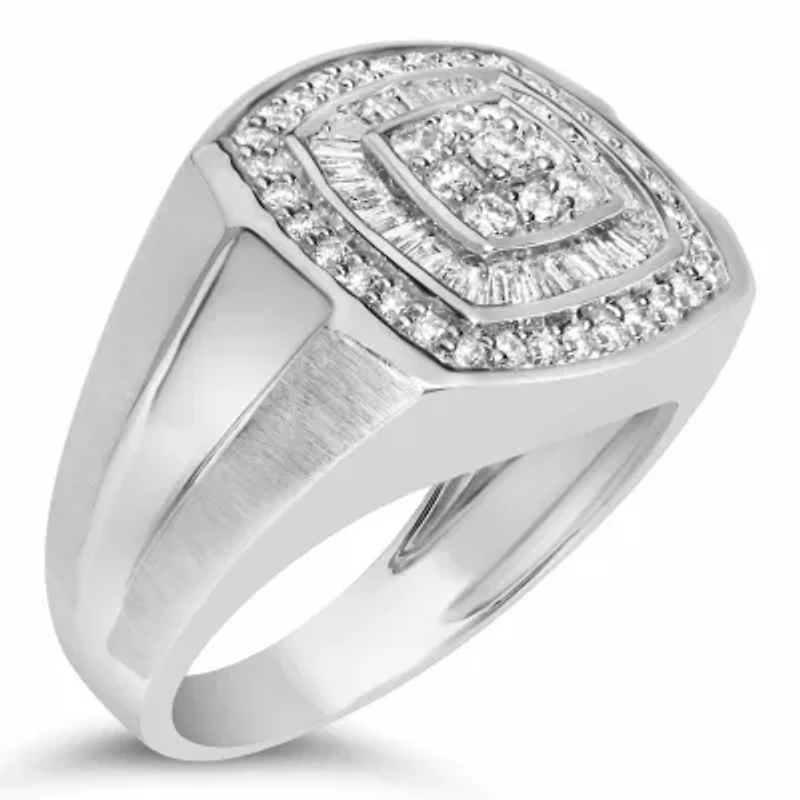 14K White Gold Men's Diamond Band Ring