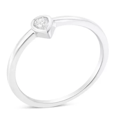 Silver 1/20 Carat Diamond Teardrop Fashion Promise Ring