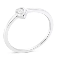 Silver 1/20 Carat Diamond Teardrop Fashion Promise Ring