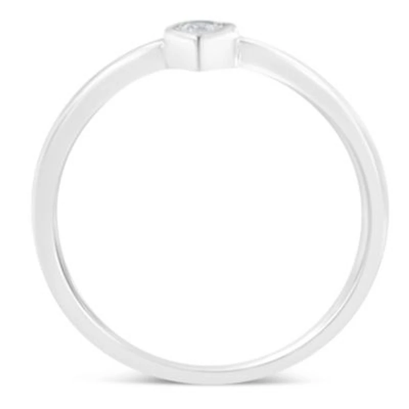 Silver 1/20 Carat Diamond Teardrop Fashion Promise Ring