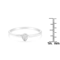 Silver 1/20 Carat Diamond Teardrop Fashion Promise Ring