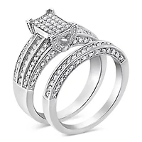 Silver 3/4 Cttw Diamond Composite Engagement Ring