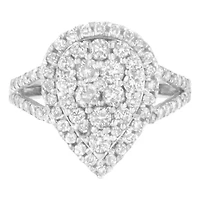 .925 Sterling Silver Diamond Cluster Ring