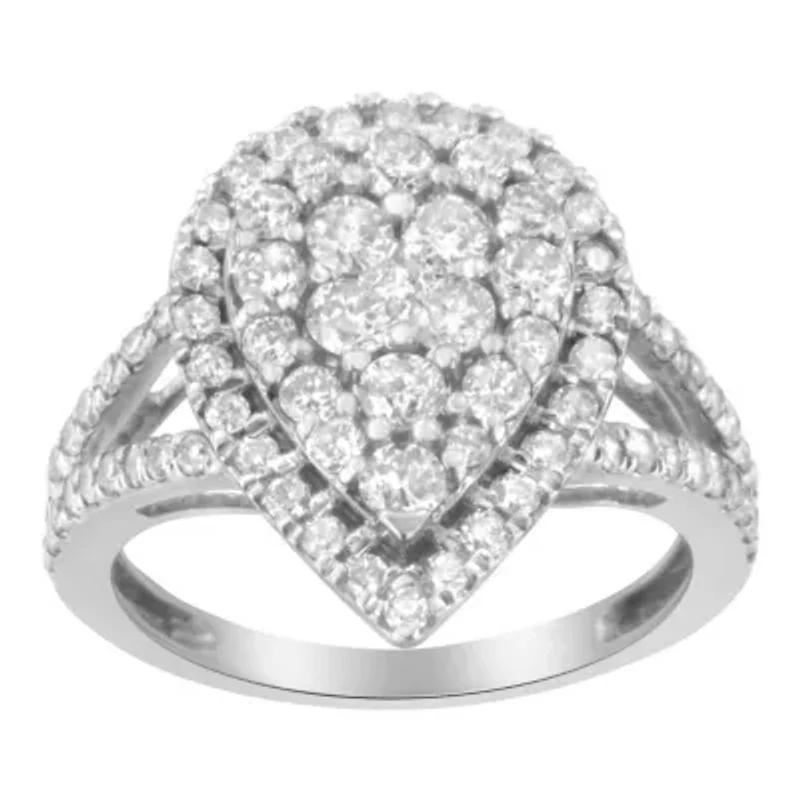 .925 Sterling Silver Diamond Cluster Ring