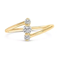 Lab Created 10K Gold 1/4 Cttw Grown Diamond Three Stone Ring