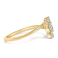 Lab Created 10K Gold 1/4 Cttw Grown Diamond Three Stone Ring