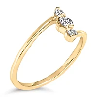 Lab Created 10K Gold 1/4 Cttw Grown Diamond Three Stone Ring