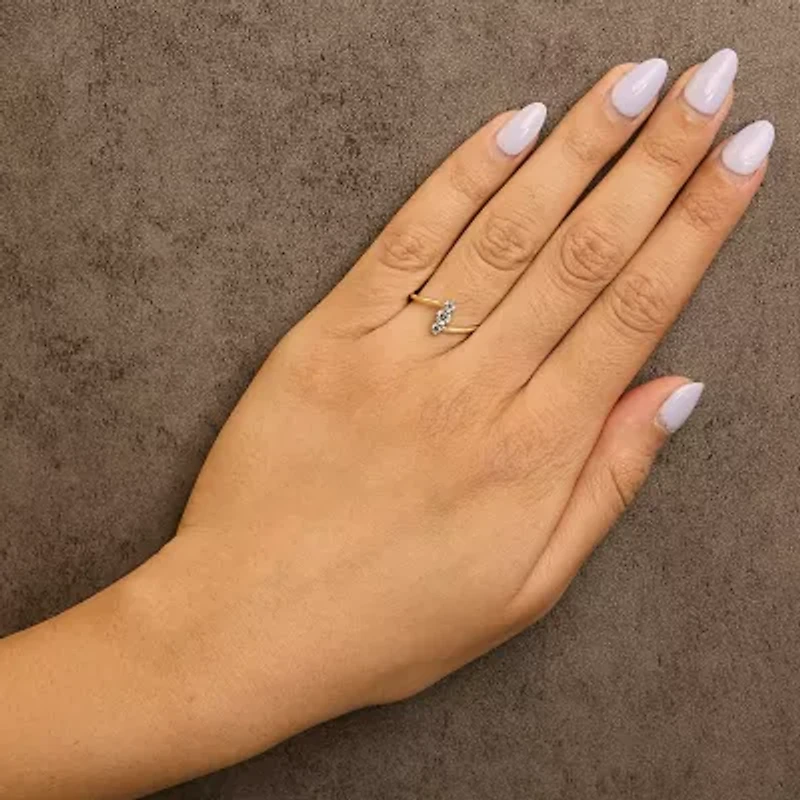 Lab Created 10K Gold 1/4 Cttw Grown Diamond Three Stone Ring