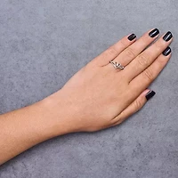 Silver 1/5 Cttw Diamond Two Tone Promise or Fashion Ring