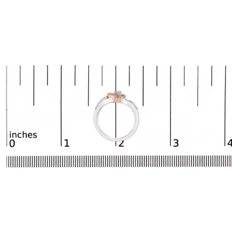 Silver 1/5 Cttw Diamond Two Tone Promise or Fashion Ring