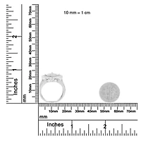Silver 2/5 Cttw Diamond Cluster Composite Cocktail Ring