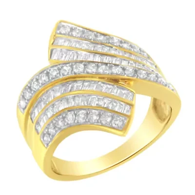 10K Yellow Gold Diamond Bypass Ring