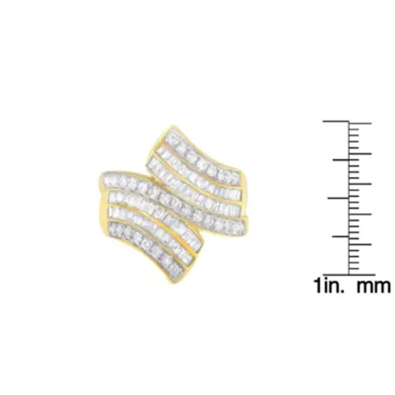 10K Yellow Gold Diamond Bypass Ring