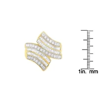 10K Yellow Gold Diamond Bypass Ring