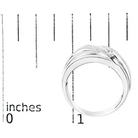 Men's Silver 1/2 Cttw Diamond Channel Set 3-Stone Band Ring