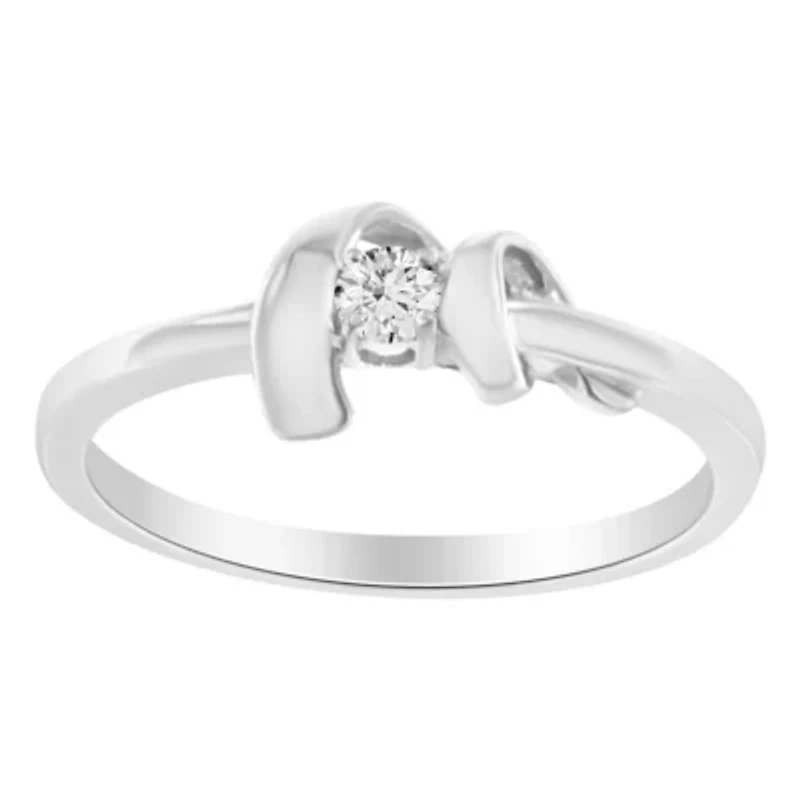10K White Gold Diamond Promise Ring