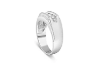 Silver 1/3 Cttw Diamond Channel Set 3 Stone Ring Band