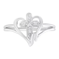 10K White Gold Diamond-Accented Promise Fashion Ring