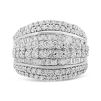 Silver 2.00 Cttw Diamond Cluster Ring