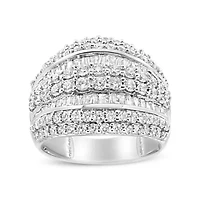 Silver 2.00 Cttw Diamond Cluster Ring