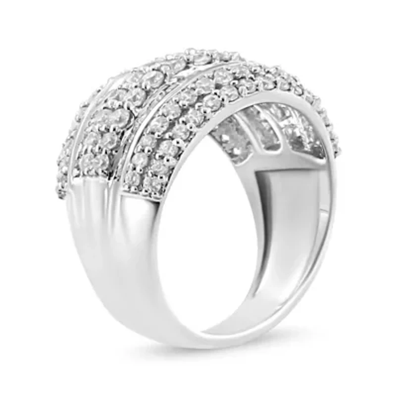 Silver 2.00 Cttw Diamond Cluster Ring