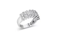 Silver 1.0 Cttw Diamond Unisex Fashion Wedding Ring