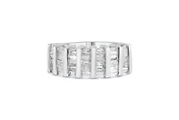 Silver 1.0 Cttw Diamond Unisex Fashion Wedding Ring
