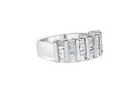 Silver 1.0 Cttw Diamond Unisex Fashion Wedding Ring