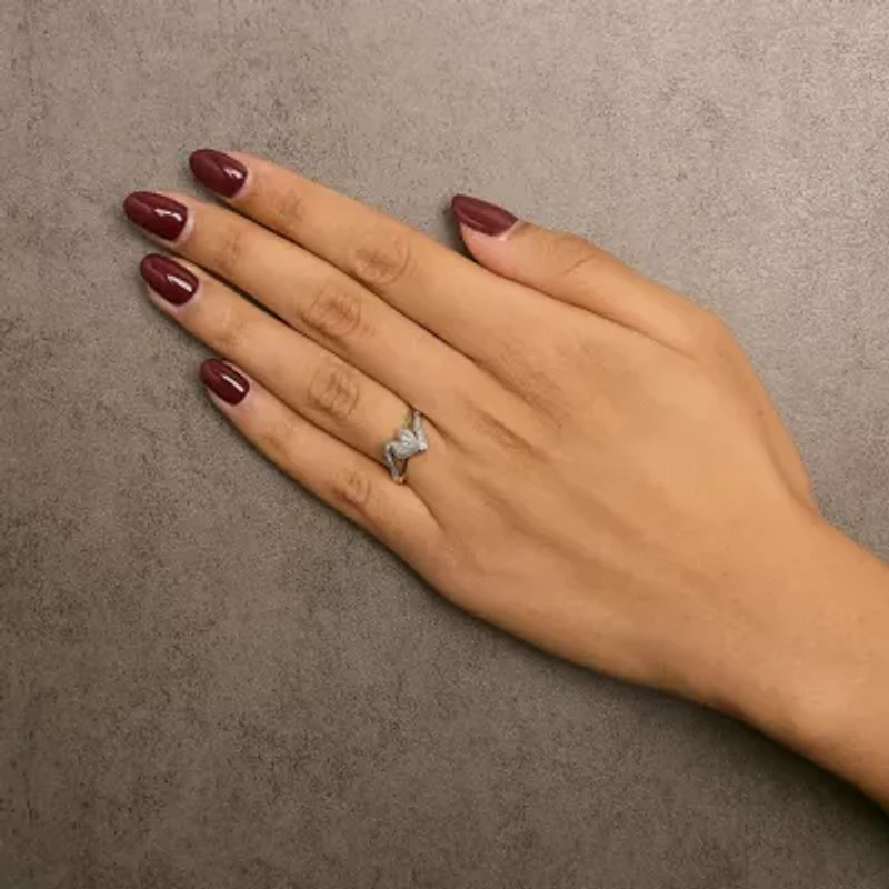 10K Yellow Gold Diamond Accent Filigree Heart Promise Ring