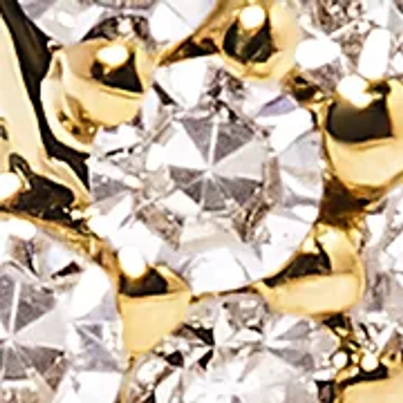 10K Yellow Gold 1/10 Cttw Diamond Palm Tree Statement Ring