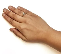 10K Yellow Gold 1/10 Cttw Diamond Palm Tree Statement Ring