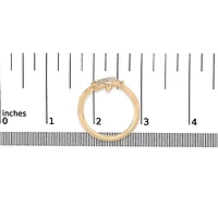 10K Yellow Gold 1/10 Cttw Diamond Palm Tree Statement Ring