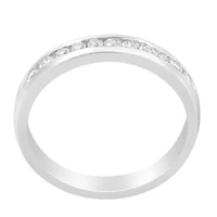 18K White Gold 1/4 Cttw Diamond 11 Stone Wedding Band Ring