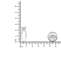 10K White Gold 1/4 Cttw Round Cut Diamond Two-Stone Ring