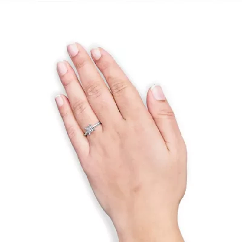 Lab Created 14K White Gold 1.0 Cttw Lab-Grown Diamond Engagement Ring