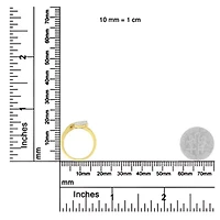 10K Yellow Gold 3/8 Cttw Diamond Leaf Cocktail Ring