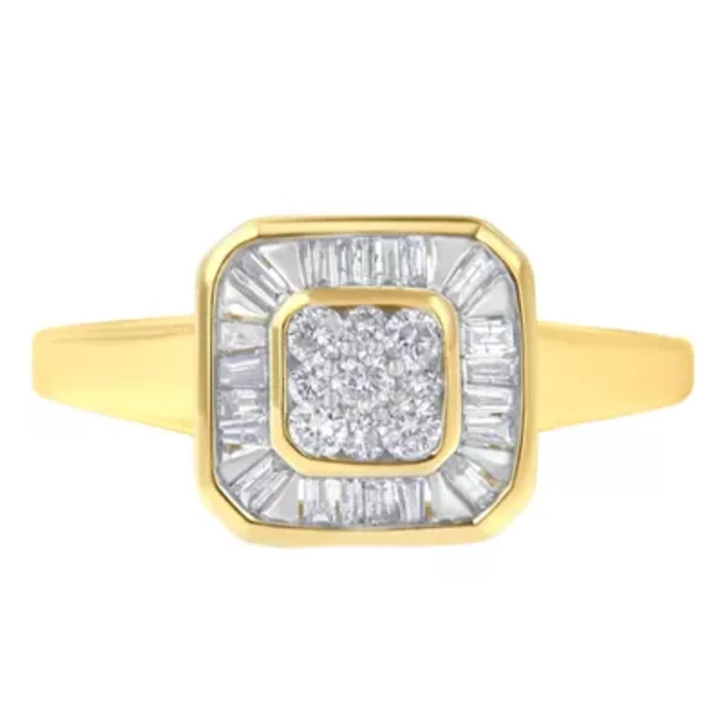 10K Yellow Gold Diamond Cocktail Ring
