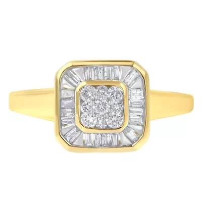 10K Yellow Gold Diamond Cocktail Ring