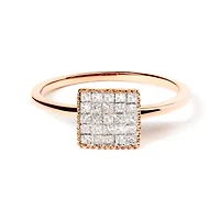 10K Rose Gold 1/3 Cttw Diamond Composite Ring for Women