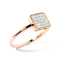 10K Rose Gold 1/3 Cttw Diamond Composite Ring for Women