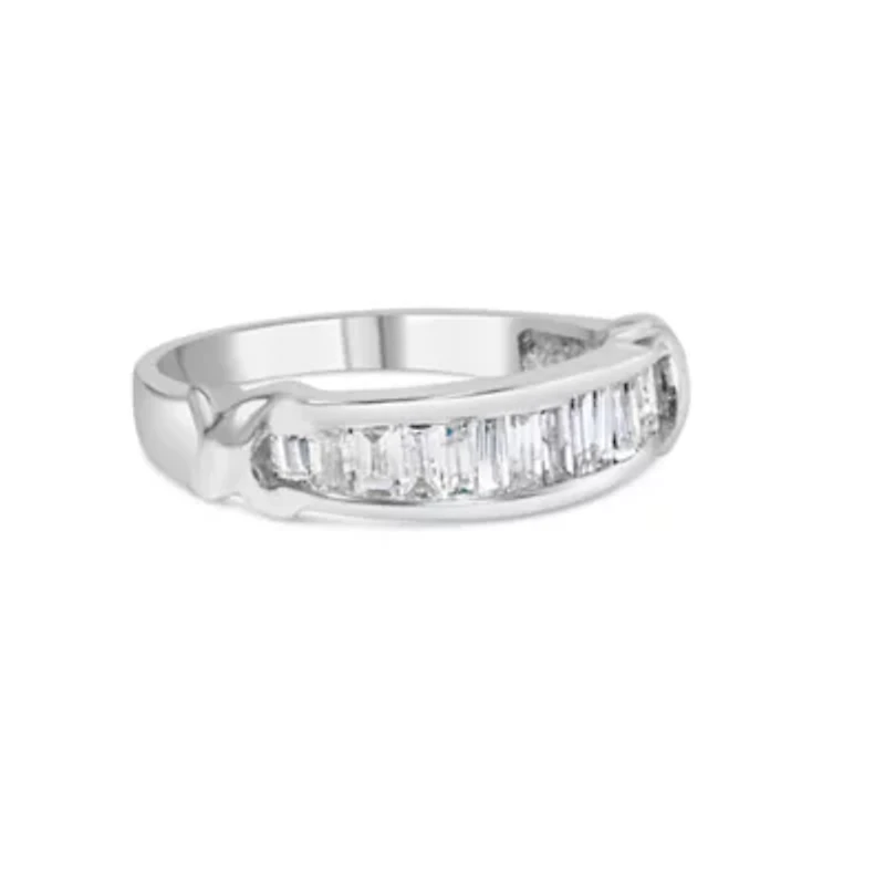 Silver 1/2 Cttw Diamond Channel Set X-Station Wedding Ring