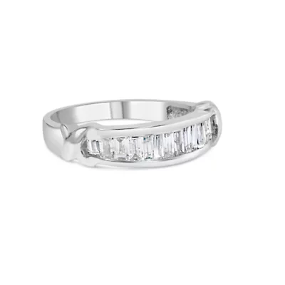 Silver 1/2 Cttw Diamond Channel Set X-Station Wedding Ring