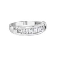 Silver 1/2 Cttw Diamond Channel Set X-Station Wedding Ring